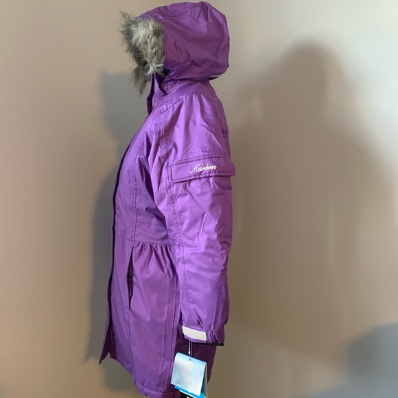Purple Karbon ski coat with faux fur hood - Picture 2 of 7